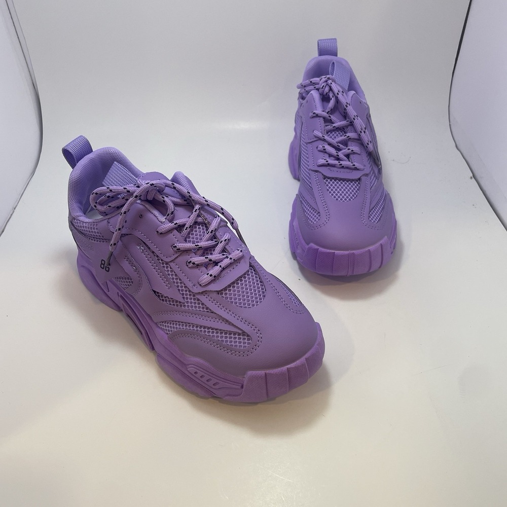 Purple Chunky Mesh Sneakers Comfort Lace Up Shoes Women's Size‎ 7
